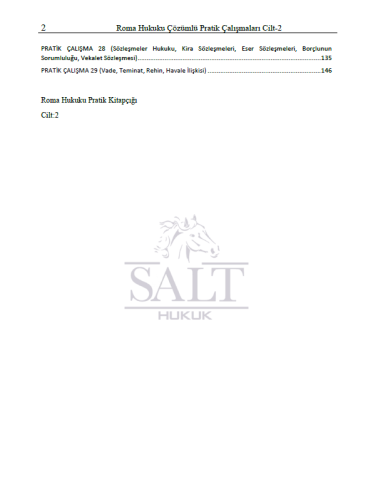 Roma Hukuku Konu Anlatımlı ve Çözümlü Pratik Çalışma Cilt-2