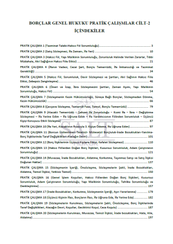 Borçlar Hukuku Genel Hükümler Konu Anlatımlı ve Çözümlü Pratik Çalışmalar Cilt-2