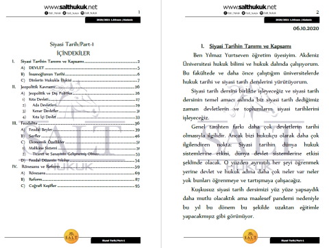 Siyaset Tarihi  1. Dönem Part-1 (2020-2021)-AKHF-Konu Anlatım Kitapçığı