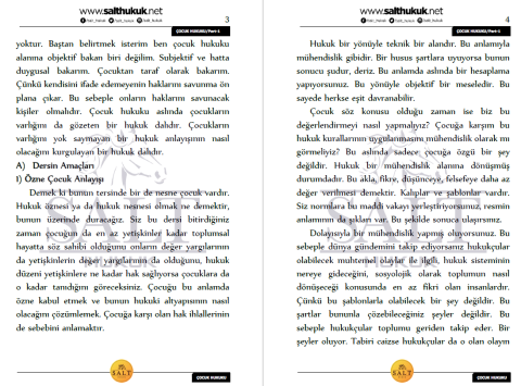 ÇOCUK HUKUKU TÜM KONULAR PART-1-Konu Anlatım Kitapçığı