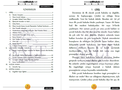 ÇOCUK HUKUKU TÜM KONULAR PART-1-Konu Anlatım Kitapçığı