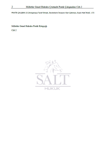 Milletlerarası Hukuk Genel Hükümler Konu Anlatımlı ve Çözümlü Pratik Çalışma Cilt-2