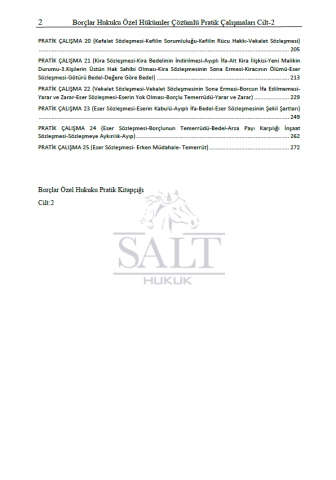 Borçlar Hukuku (Özel Borç İlişkileri) Konu Anlatımlı ve Çözümlü Pratik Çalışmalar Cilt-2