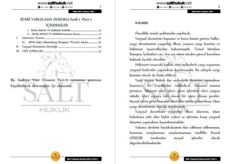 İdari Yargılama Hukuku Amfi 1 2. Dönem Part-1 (2020-2021)-DEÜ-Konu Anlatım Kitapçığı