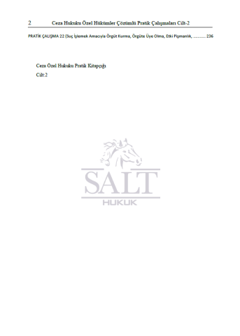 Ceza Hukuku Özel Hükümler Konu Anlatımlı ve Çözümlü Pratik Çalışmalar Cilt-2