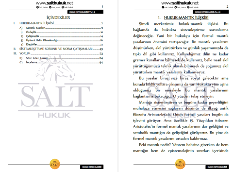 HUKUK METODOLOJİSİ TÜM KONULAR PART-2-Konu Anlatım Kitapçığı