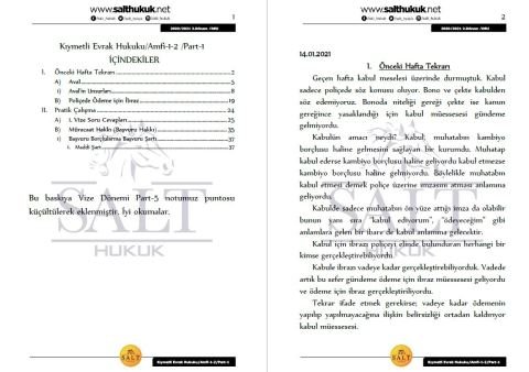 Kıymetli Evrak ve Sigorta Amfi 1-2 2. Dönem Part-1 (2020-2021)-DEÜ-Konu Anlatım Kitapçığı