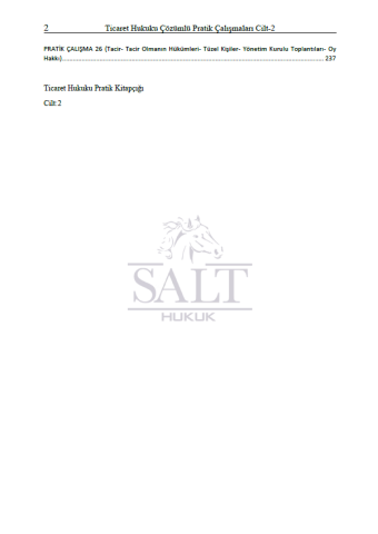 Ticari İşletme ve Kıymetli Evrak Konu Anlatımlı ve Çözümlü Pratik Çalışmalar Cilt-2