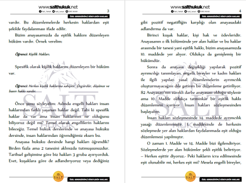 ÖZEL GEREKSİNİMLİ BİREYLERİ HAKLARI TÜM KONULAR-Konu Anlatım Kitapçığı