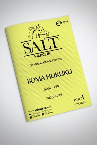 Roma Hukuku Tek 1. Dönem Part-1 (2025-2026)-İÜHF-Konu Anlatım Kitapçığı