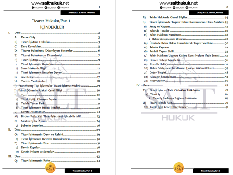 Ticaret Hukuku-1 1. Dönem Part-1 (2020-2021)-AKHF-Konu Anlatım Kitapçığı