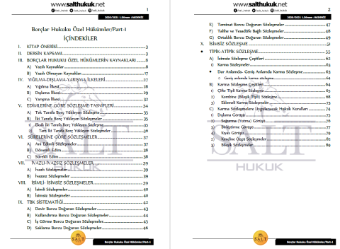 Borçlar Özel Hukuku 1. Dönem Part-1 (2020-2021)-AKHF-Konu Anlatım Kitapçığı