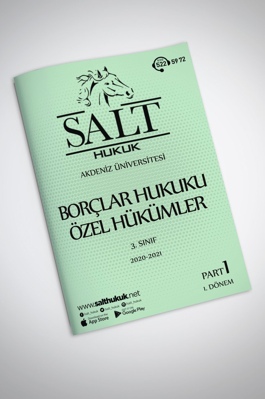Borçlar Özel Hukuku 1. Dönem Part-1 (2020-2021)-AKHF-Konu Anlatım Kitapçığı