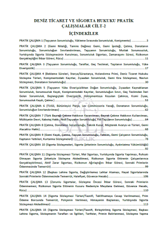 Deniz Ticaret ve Sigorta Hukuku Konu Anlatımlı ve Çözümlü Pratik Çalışmalar Cilt-2
