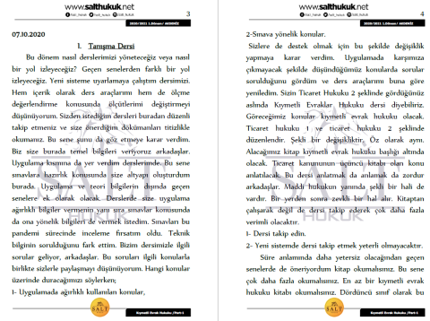 Ticaret Hukuku-2 1. Dönem Part-1 (2020-2021)-AKHF-Konu Anlatım Kitapçığı