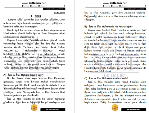 İcra ve İflas Hukuku 1. Dönem Part-1 (2020-2021)-AKHF-Konu Anlatım Kitapçığı