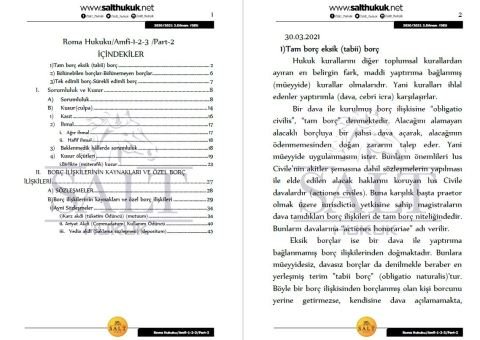 Roma Hukuku Amfi 1-2-3 2. Dönem Part-2 (2020-2021)-DEÜ-Konu Anlatım Kitapçığı