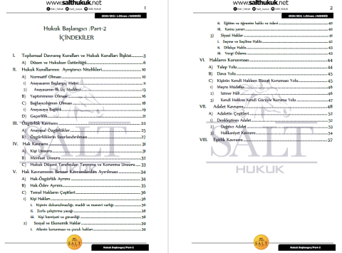 Hukuk Başlangıcı 1. Dönem Part-2 (2020-2021)-AKHF-Konu Anlatım Kitapçığı