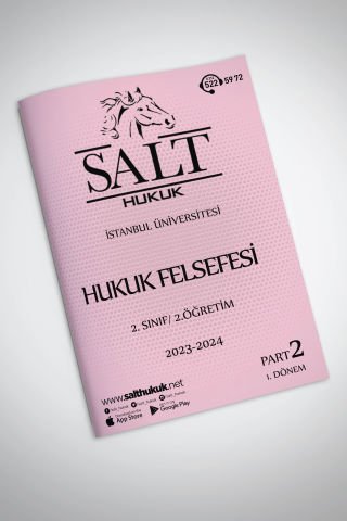 Hukuk Felsefesi 2.Öğretim 1. Dönem Part-2 (2023-2024)-İÜHF-Konu Anlatım Kitapçığı