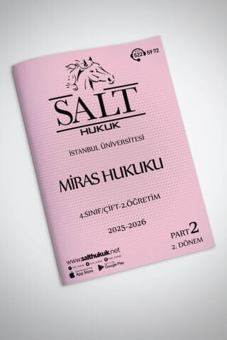 Miras Hukuku Çift-2.Öğretim 2. Dönem Part-2 (2025-2026)-İÜHF-Konu Anlatım Kitapçığı