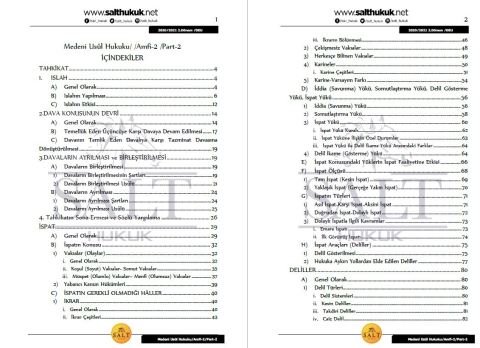 Medeni Usul Hukuku Amfi 2 2. Dönem Part-2 (2020-2021)-DEÜ-Konu Anlatım Kitapçığı