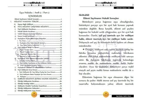 Eşya Hukuku Amfi 2 2. Dönem Part-2 (2020-2021)-DEÜ-Konu Anlatım Kitapçığı