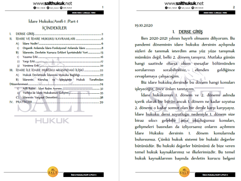 İdare Hukuku Amfi 1 1. Dönem Part-1 (2020-2021)-DEÜ-Konu Anlatım Kitapçığı