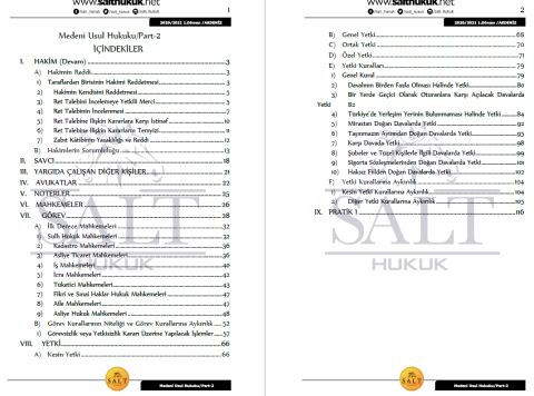 Medeni Usul Hukuku 1. Dönem Part-2 (2020-2021)-AKHF-Konu Anlatım Kitapçığı