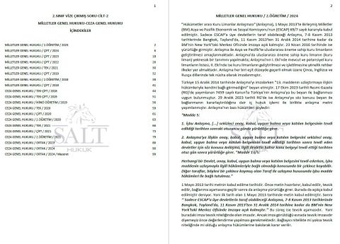 2.SINIF VİZE ÇIKMIŞ SORULAR CİLT-2 (MİLLETLER GENEL HUKUKU-CEZA GENEL HUKUKU)