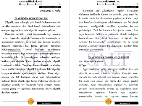 Eşya Hukuku 1. Dönem Part-2 (2020-2021)-AKHF-Konu Anlatım Kitapçığı