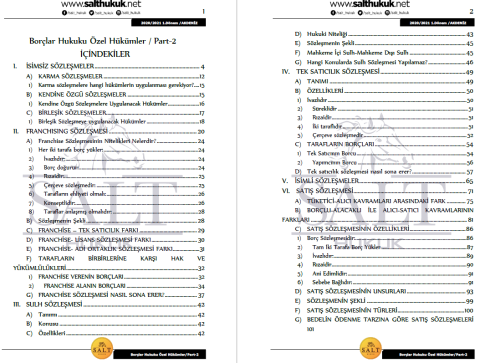 Borçlar Özel Hukuku 1. Dönem Part-2 (2020-2021)-AKHF-Konu Anlatım Kitapçığı