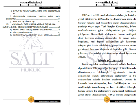Borçlar Özel Hukuku 1. Dönem Part-2 (2020-2021)-AKHF-Konu Anlatım Kitapçığı