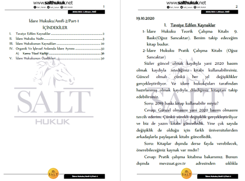 İdare Hukuku Amfi 2 1. Dönem Part-1 (2020-2021)-DEÜ-Konu Anlatım Kitapçığı