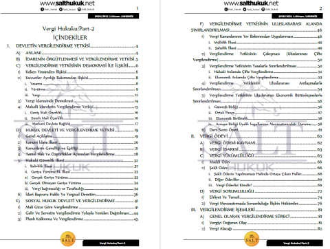 Vergi Huk. 1. Dönem Part-2 (2020-2021)-AKHF-Konu Anlatım Kitapçığı