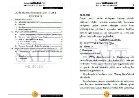 Deniz Ticaret Hukuku Amfi 1 2. Dönem Part-2 (2020-2021)-DEÜ-Konu Anlatım Kitapçığı