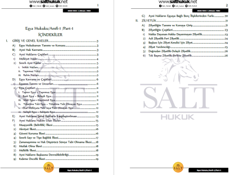 Eşya Hukuku Amfi 1 1. Dönem Part-1 (2020-2021)-DEÜ-Konu Anlatım Kitapçığı