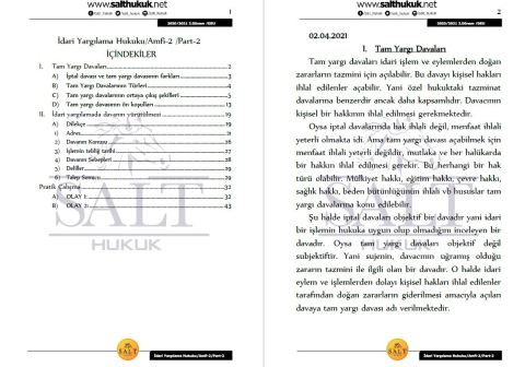 İdari Yargılama Hukuku Amfi 2 2. Dönem Part-2 (2020-2021)-DEÜ-Konu Anlatım Kitapçığı