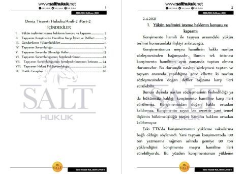 Deniz Ticaret Hukuku Amfi 2 2. Dönem Part-2 (2020-2021)-DEÜ-Konu Anlatım Kitapçığı