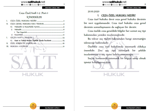 Ceza Özel Hukuku Amfi 1-2 1. Dönem Part-1 (2020-2021)-DEÜ-Konu Anlatım Kitapçığı