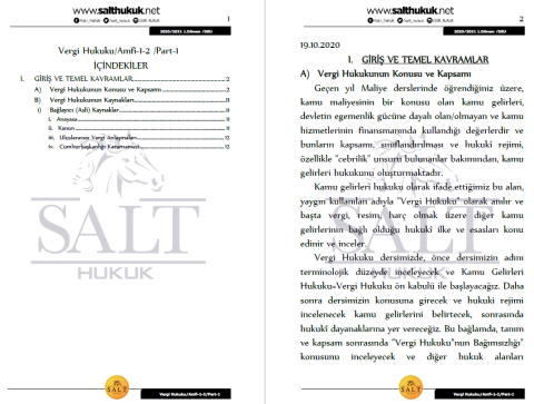 Vergi Hukuku Amfi 1-2 1. Dönem Part-1 (2020-2021)-DEÜ-Konu Anlatım Kitapçığı
