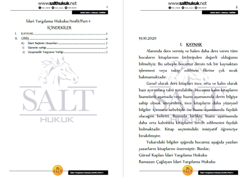 İdari Yargılama Hukuku Amfi 1 1. Dönem Part-1 (2020-2021)-DEÜ-Konu Anlatım Kitapçığı