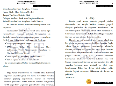 İdari Yargılama Hukuku Amfi 1 1. Dönem Part-1 (2020-2021)-DEÜ-Konu Anlatım Kitapçığı