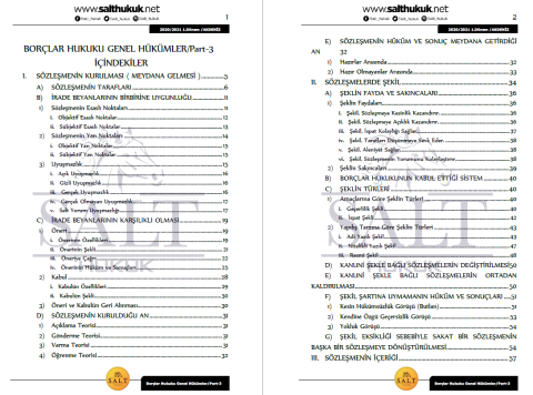 Borçlar Genel Hukuku 1. Dönem Part-3 (2020-2021)-AKHF-Konu Anlatım Kitapçığı