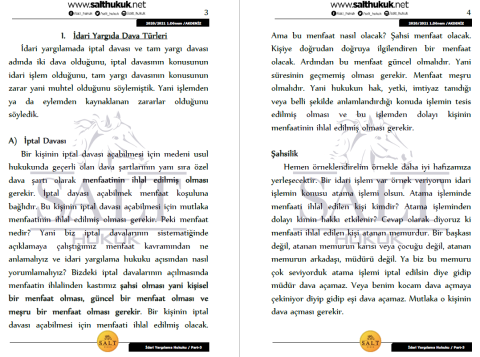 İdari Yargılama Hukuku 1. Dönem Part-3 (2020-2021)-AKHF-Konu Anlatım Kitapçığı