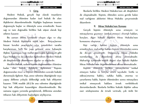 Miras Hukuku Amfi 2 1. Dönem Part-1 (2020-2021)-DEÜ-Konu Anlatım Kitapçığı