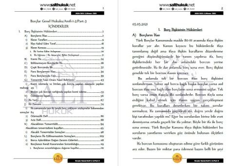 Borçlar Genel Hukuku Amfi 1-2 2. Dönem Part-3 (2020-2021)-DEÜ-Konu Anlatım Kitapçığı