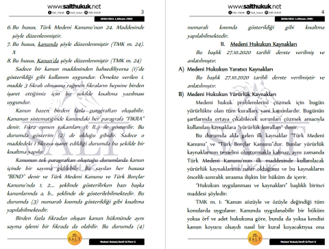 Medeni Hukuk Amfi 3 1. Dönem Part-2 (2020-2021)-DEÜ-Konu Anlatım Kitapçığı