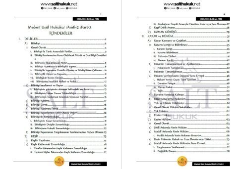 Medeni Usul Hukuku Amfi 2 2. Dönem Part-3 (2020-2021)-DEÜ-Konu Anlatım Kitapçığı
