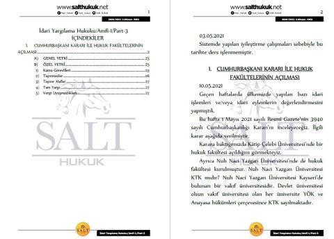 İdari Yargılama Hukuku Amfi 1 2. Dönem Part-3 (2020-2021)-DEÜ-Konu Anlatım Kitapçığı