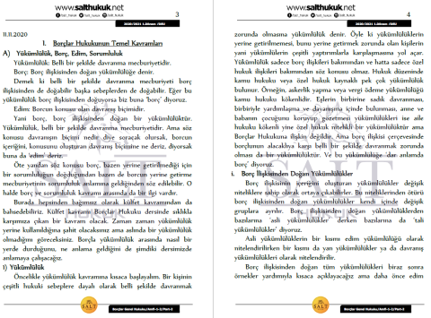 Borçlar Genel Hukuku Amfi 1-2 1. Dönem Part-2 (2020-2021)-DEÜ-Konu Anlatım Kitapçığı